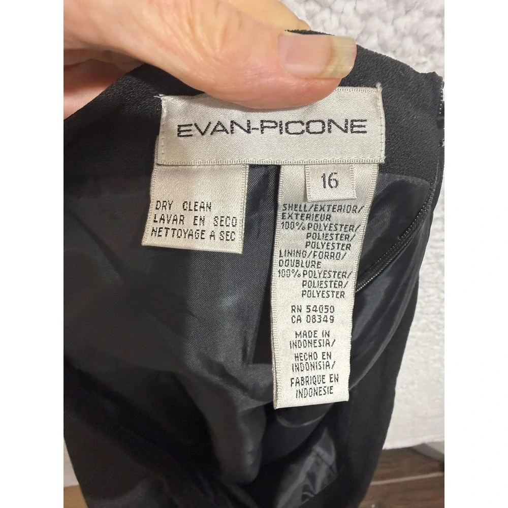 Evan Picone Black Classic Pencil Skirt Career Office Business‎ Size 16